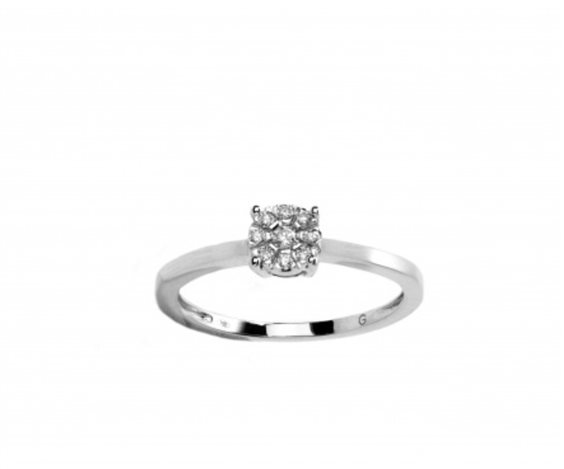Anello Promesse Donna in Oro bianco 0.13 Ct FM013 - FM013